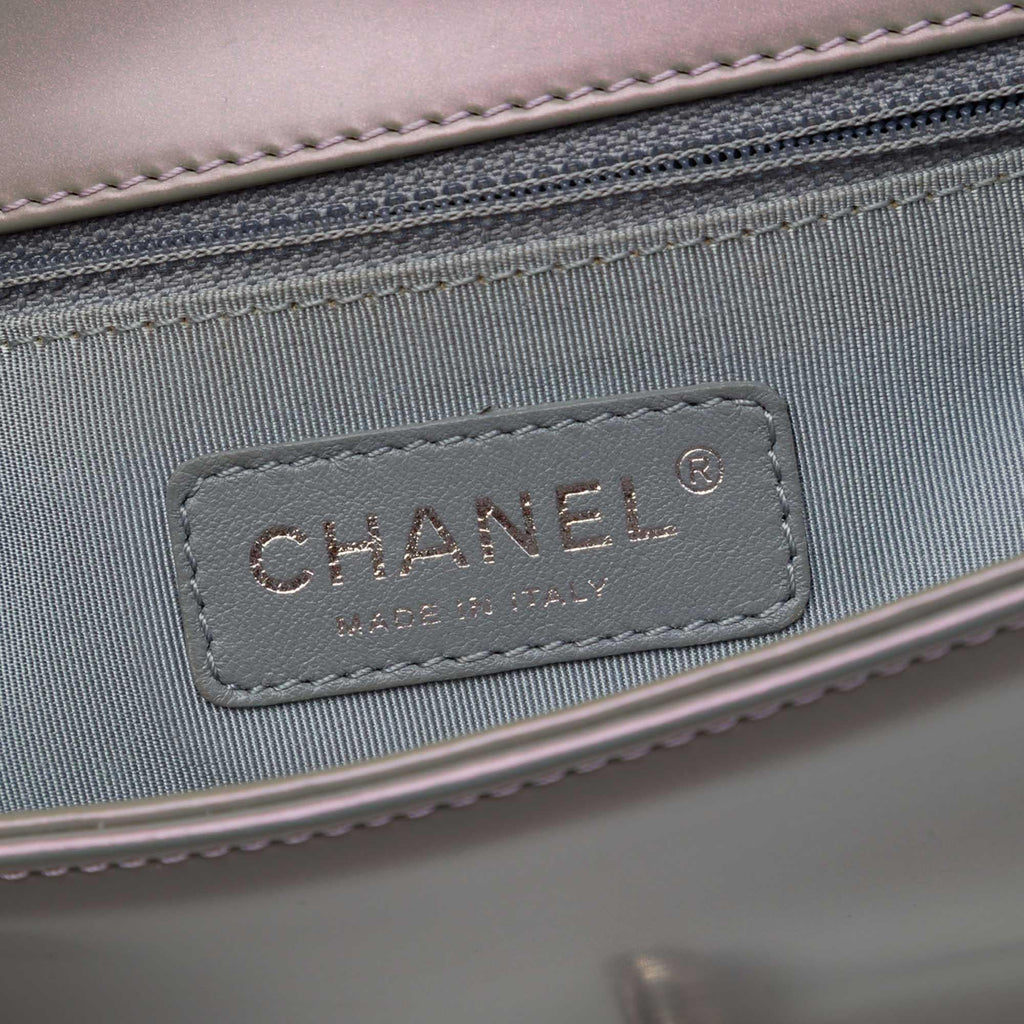 Chanel Old Medium Iridescent Patent Boy Reverso Flap