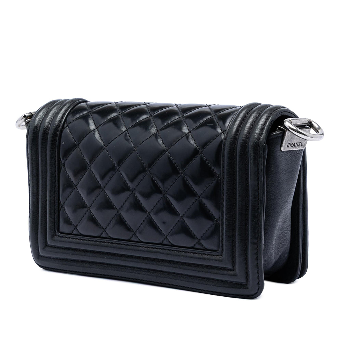 Chanel Paris Bombay Small Quilted Patent Medallion Embellished Boy Flap