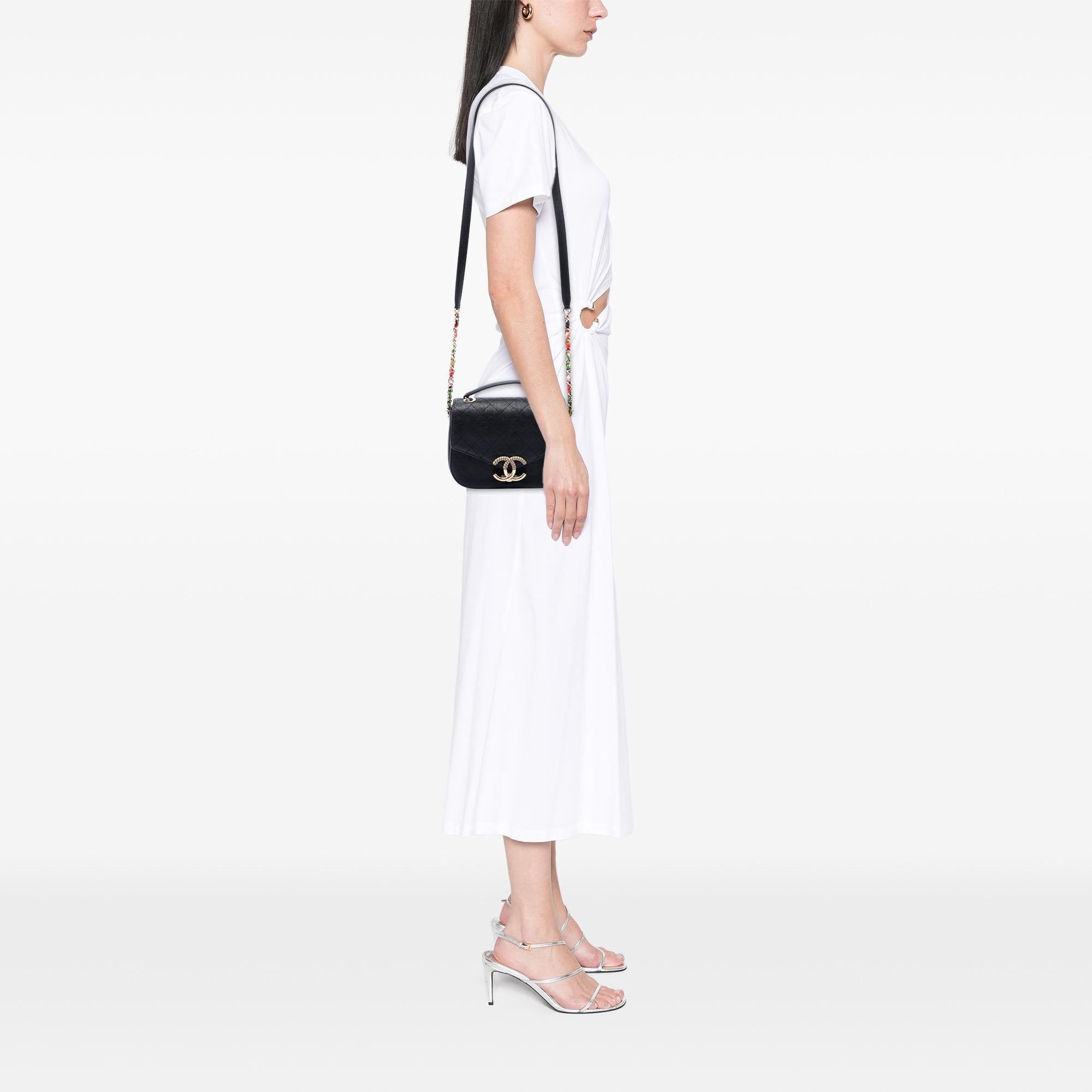Chanel Paris Cuba Small Quilted Caviar Thread Around Flap