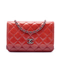 Chanel Paris Dallas CC Quilted Patent Goatskin Wallet on Chain