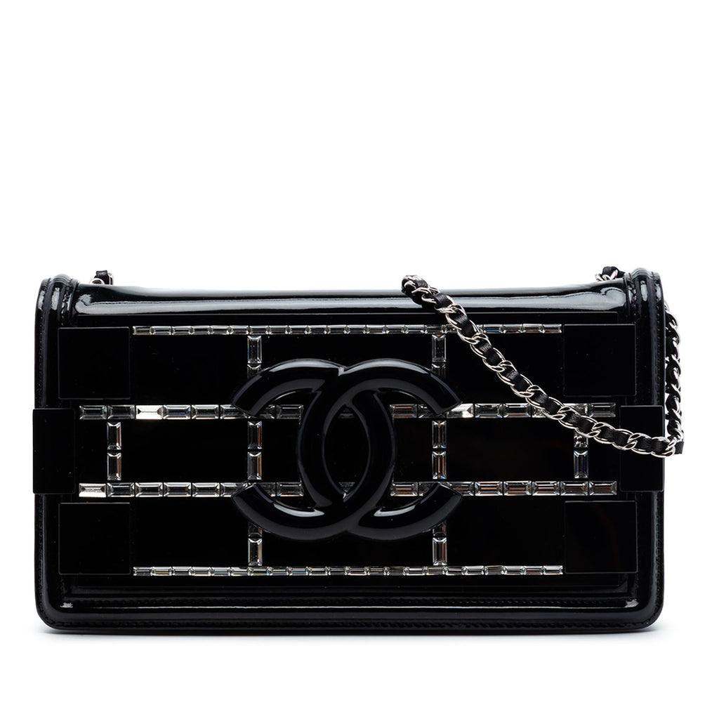 Chanel Patent and Acrylic Crystal Embellished Boy Brick Horizontal Flap