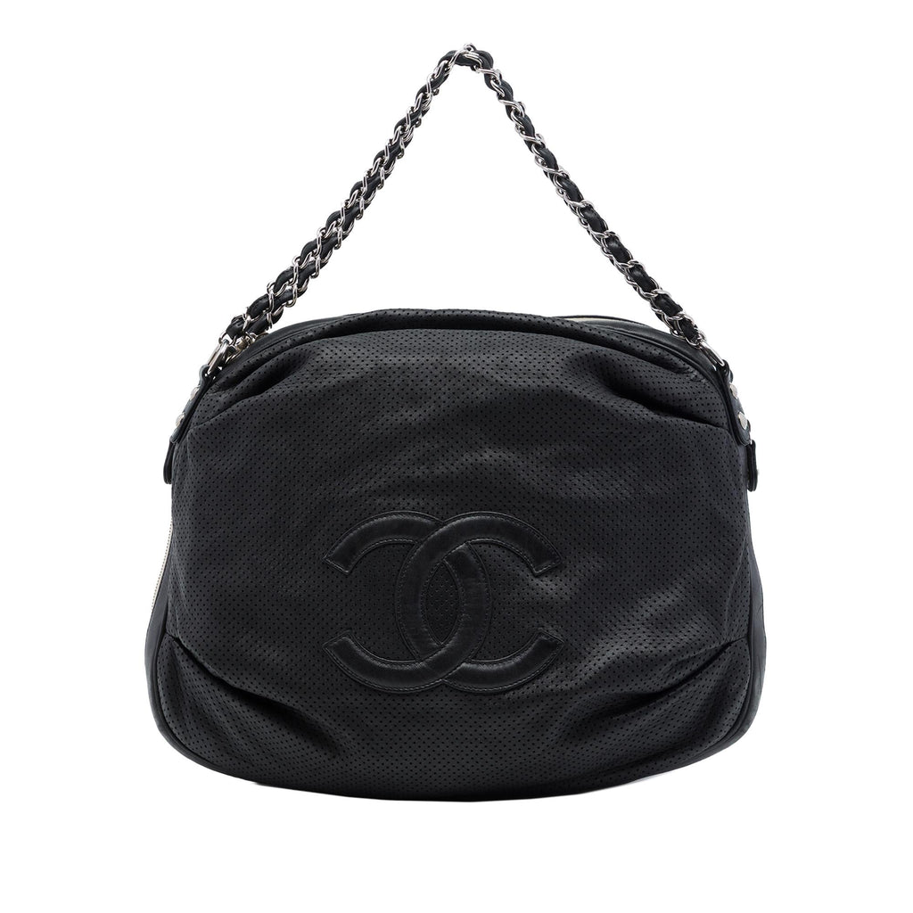 Chanel Perforated Lambskin Baseball Spirit Ligne Hobo