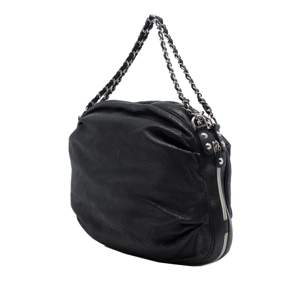 Chanel Perforated Lambskin Baseball Spirit Ligne Hobo