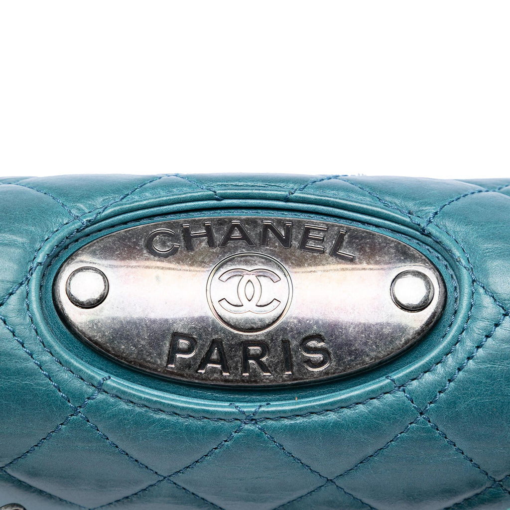 Chanel Quilted Calfskin Plaque Double Flap