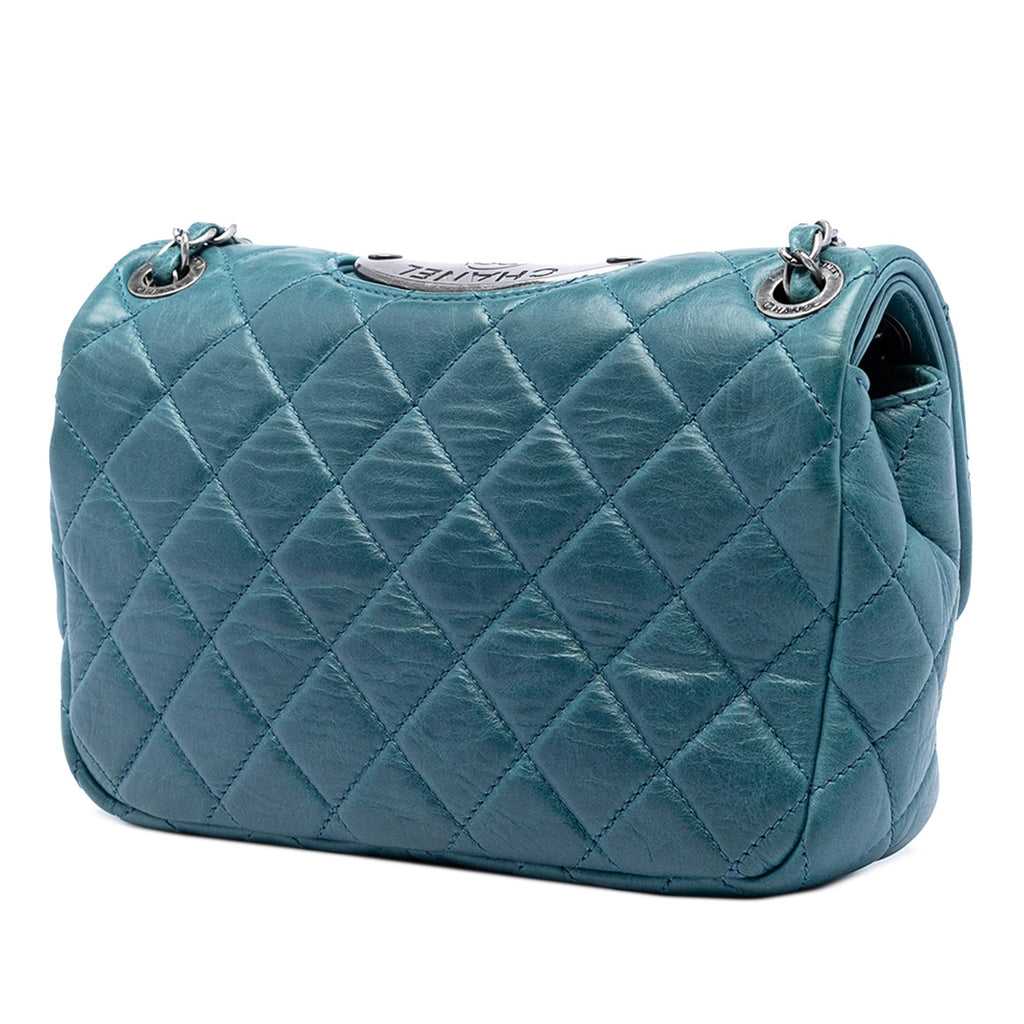 Chanel Quilted Calfskin Plaque Double Flap