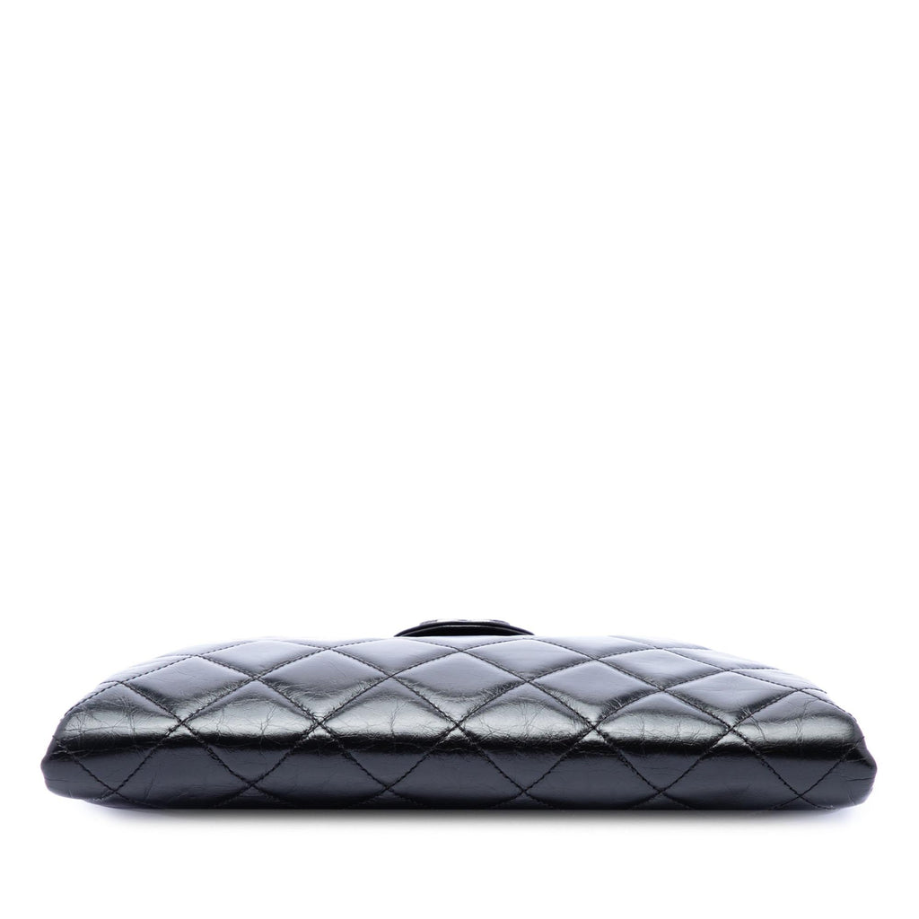 Chanel Quilted Glazed Calfskin Coco Pleats Chain Clutch
