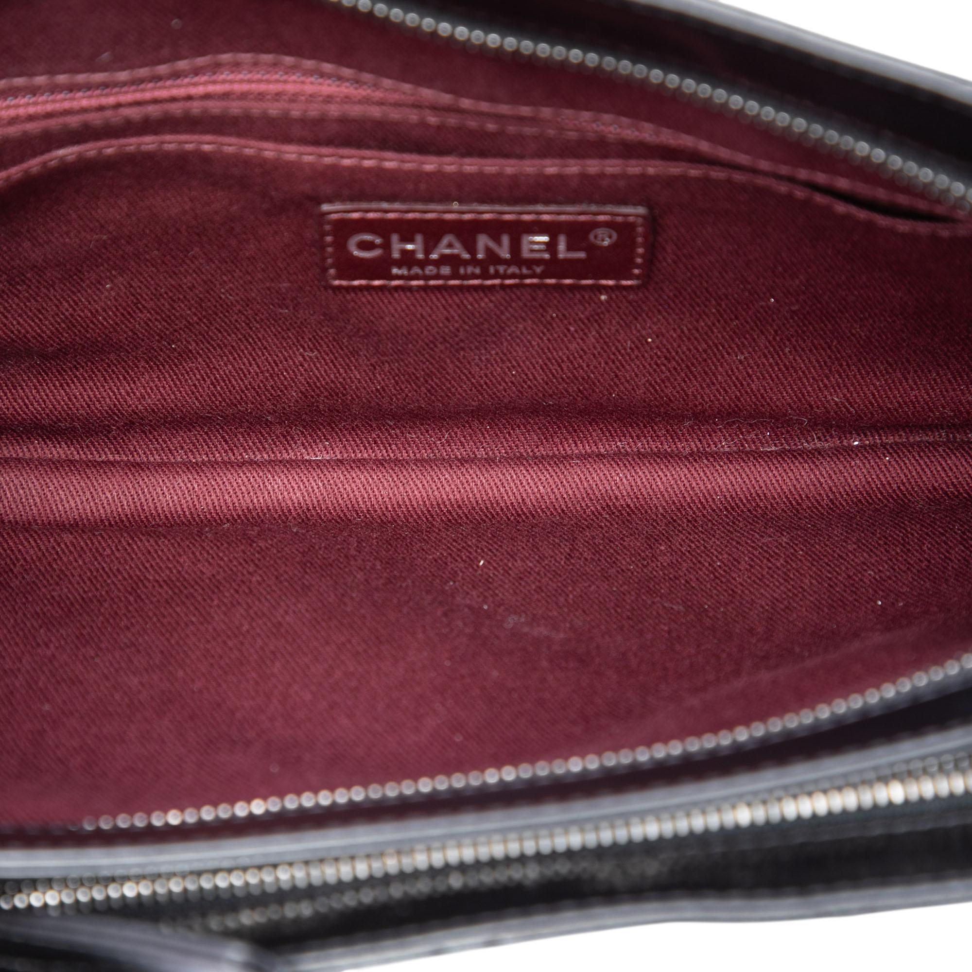 Chanel Quilted Glazed Calfskin Coco Pleats Chain Clutch