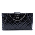 Chanel Quilted Glazed Calfskin Coco Pleats Chain Clutch