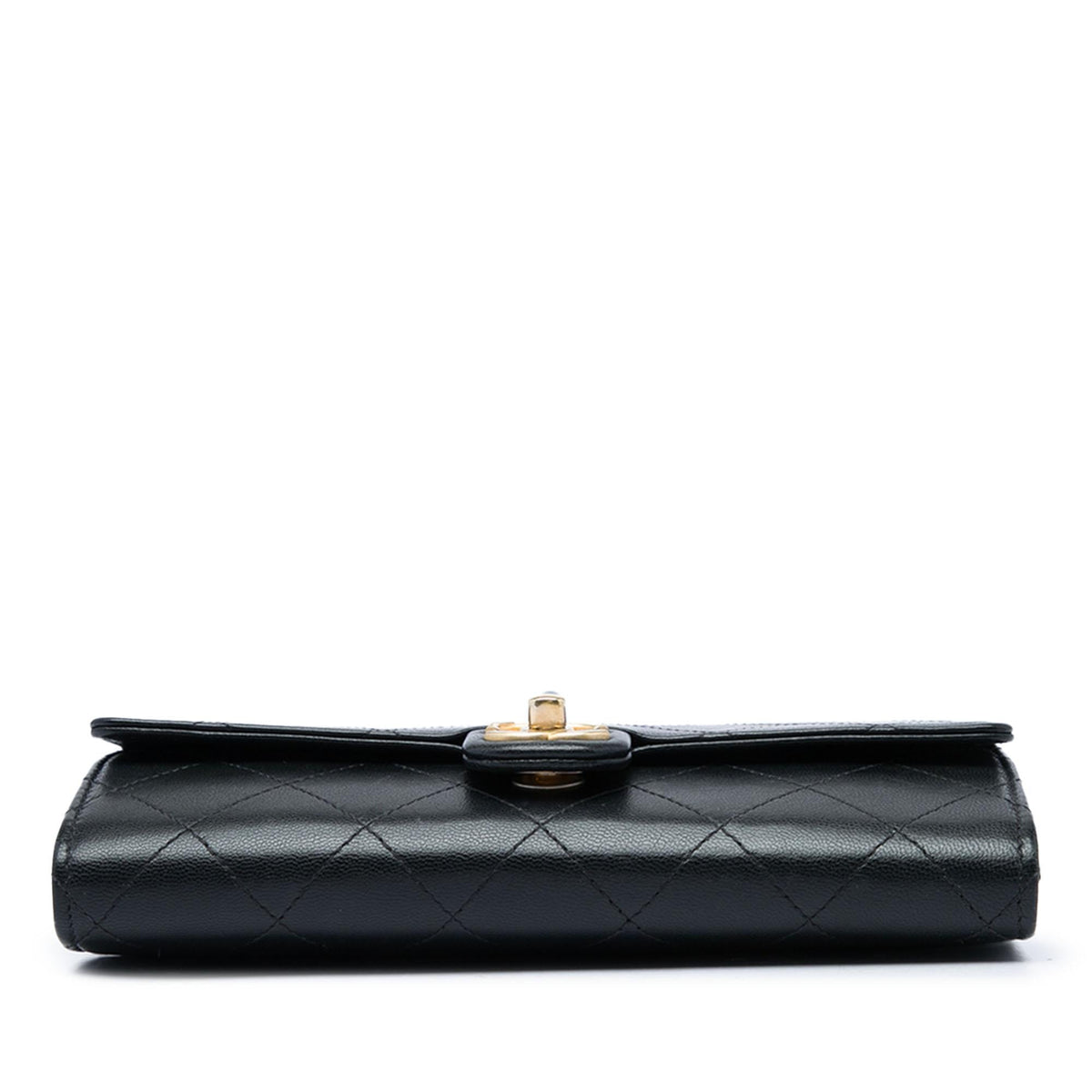 Chanel Quilted Goatskin Chic Pearls Clutch with Chain