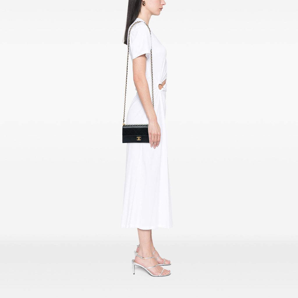 Chanel Quilted Goatskin Chic Pearls Clutch with Chain