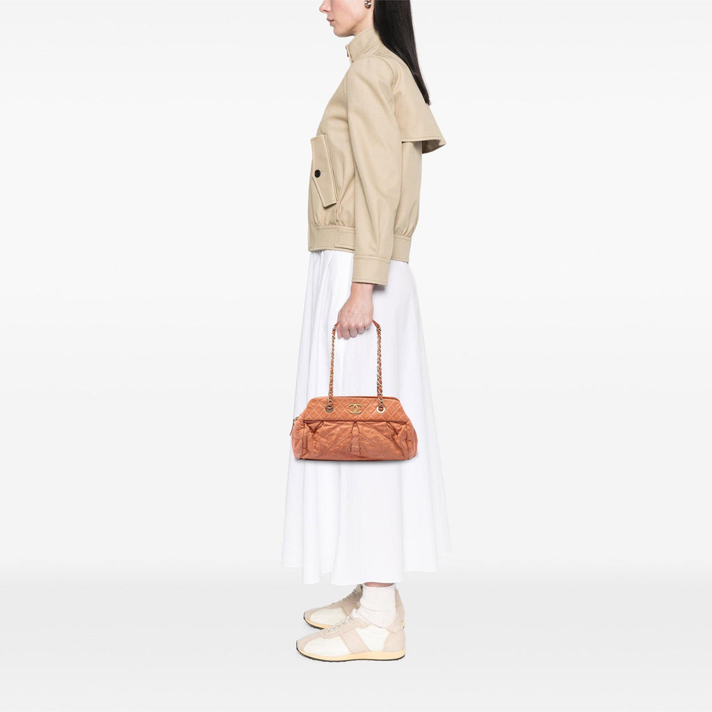 Chanel Quilted Iridescent Calfskin Chic Quilt Bowling Bag