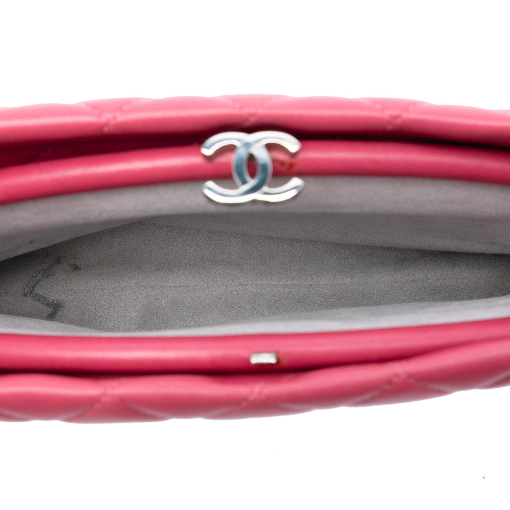Chanel Quilted Lambskin Kiss Lock Clutch