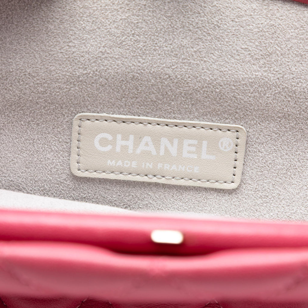 Chanel Quilted Lambskin Kiss Lock Clutch