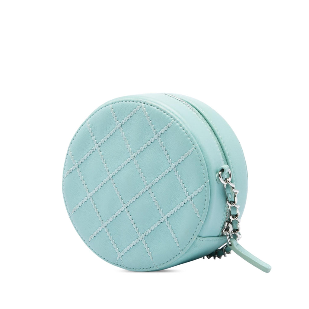 Chanel Quilted Lambskin Ultimate Stitch Round Clutch With Chain