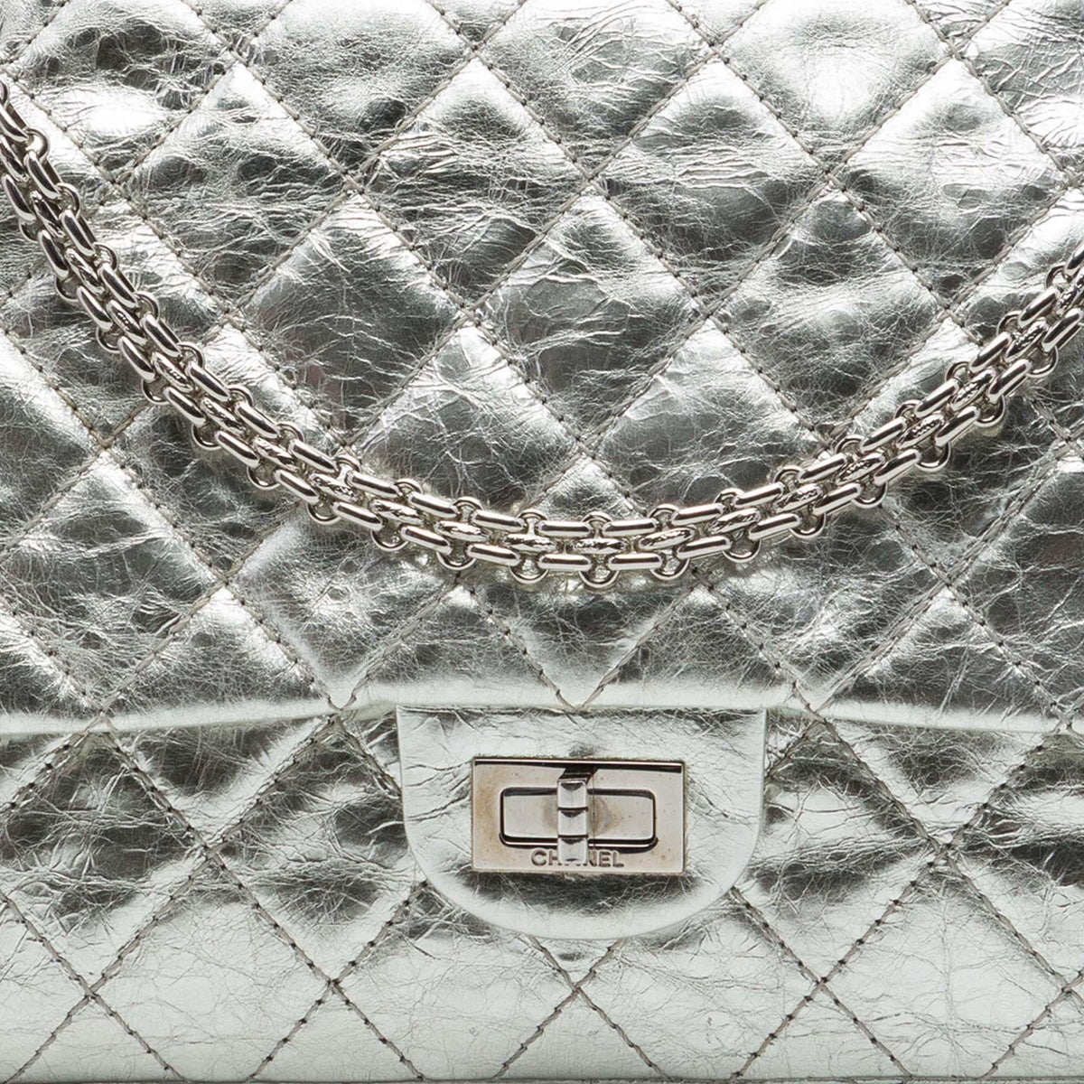 Chanel Quilted Metallic Aged Calfskin Reissue 2.55 Double Flap 226