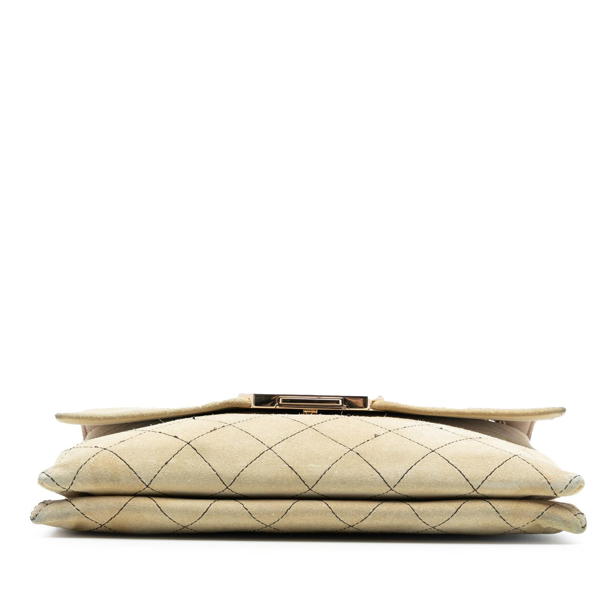 Chanel Quilted Suede Retro Label Flap