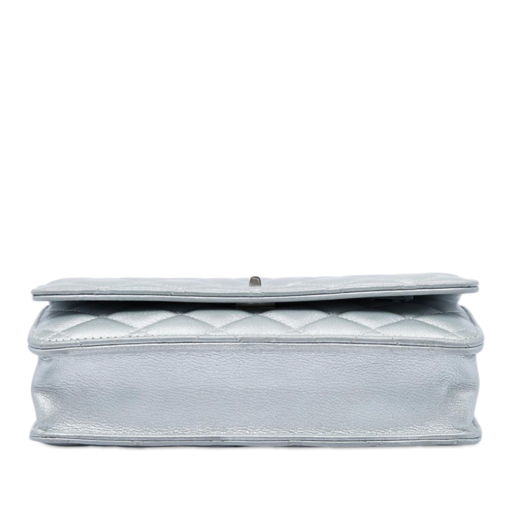 Chanel Reissue 2.55 Quilted Metallic Aged Calfskin Wallet on Chain
