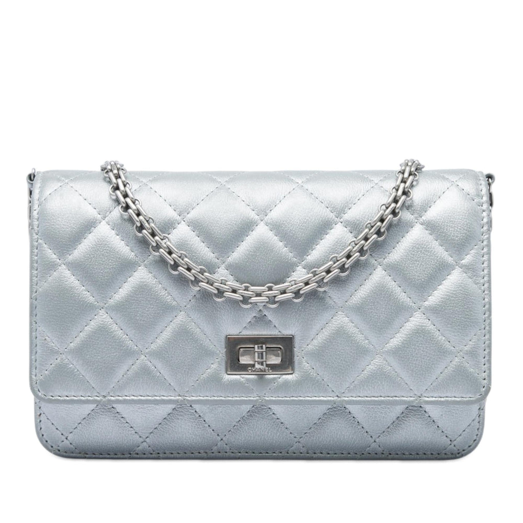 Chanel Reissue 2.55 Quilted Metallic Aged Calfskin Wallet on Chain