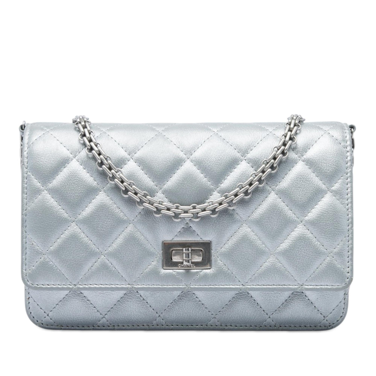 Chanel Reissue 2.55 Quilted Metallic Aged Calfskin Wallet on Chain