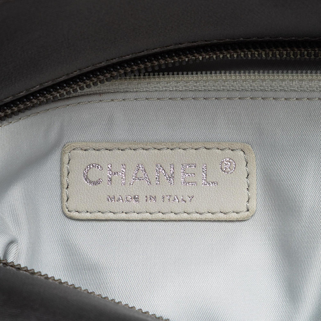 Chanel Small Bicolor Quilted Coated Canvas Paris Biarritz Tote