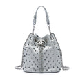 Chanel Small Metallic Chevron Lambskin Stud Wars Drawstring Bucket Bag