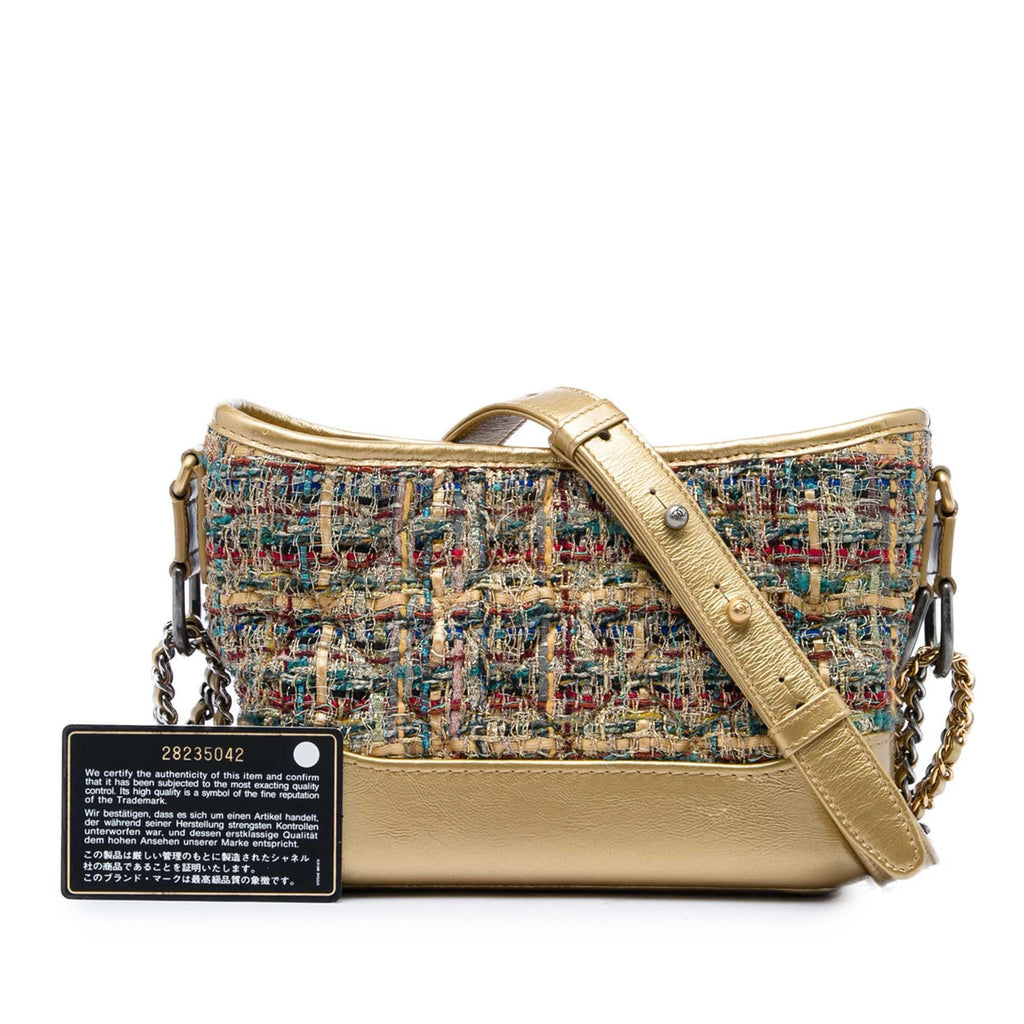 Chanel Small Tweed and Metallic Calfskin Gabrielle Crossbody