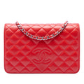 Chanel Stitched CC Quilted Lambskin Wallet on Chain