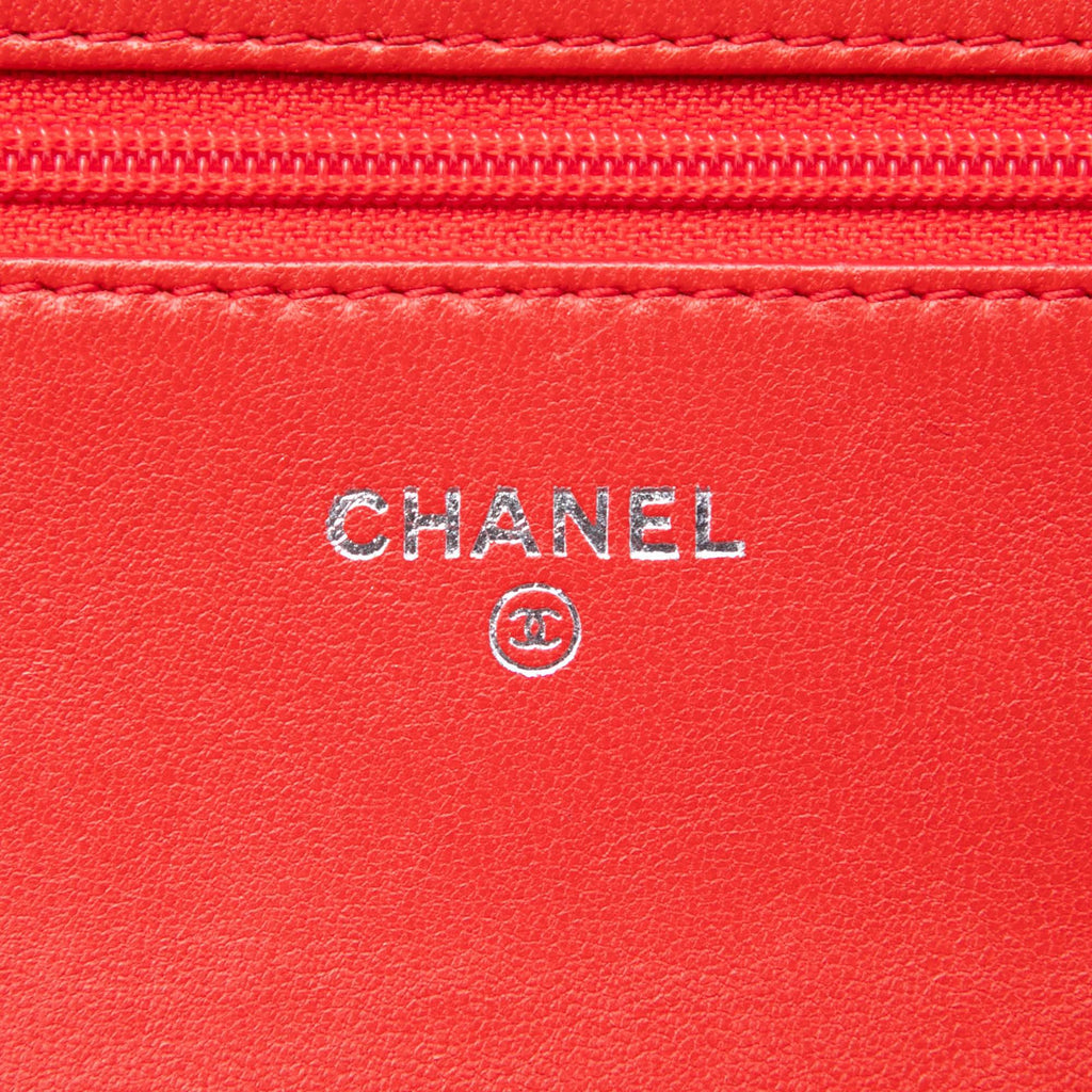 Chanel Stitched CC Quilted Lambskin Wallet on Chain