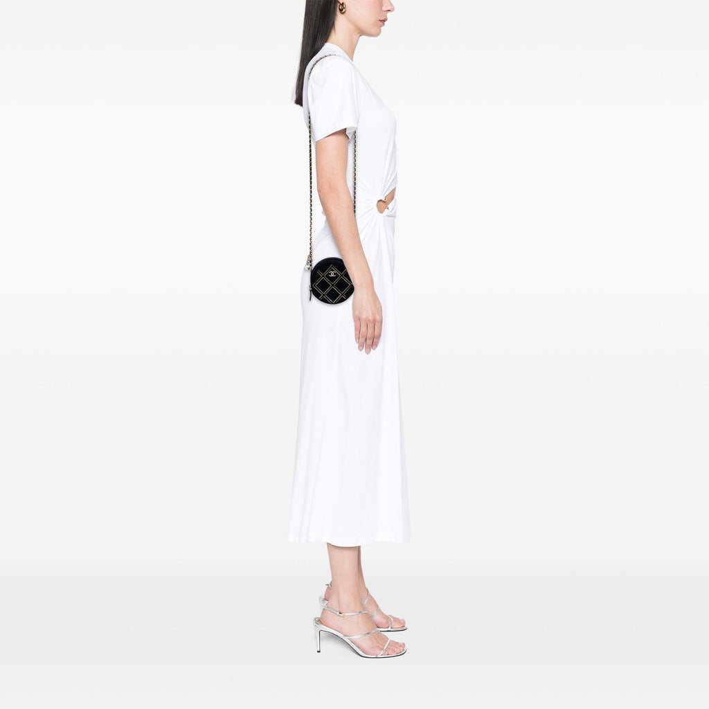 Chanel Velvet Pearl Sequin Round Crossbody