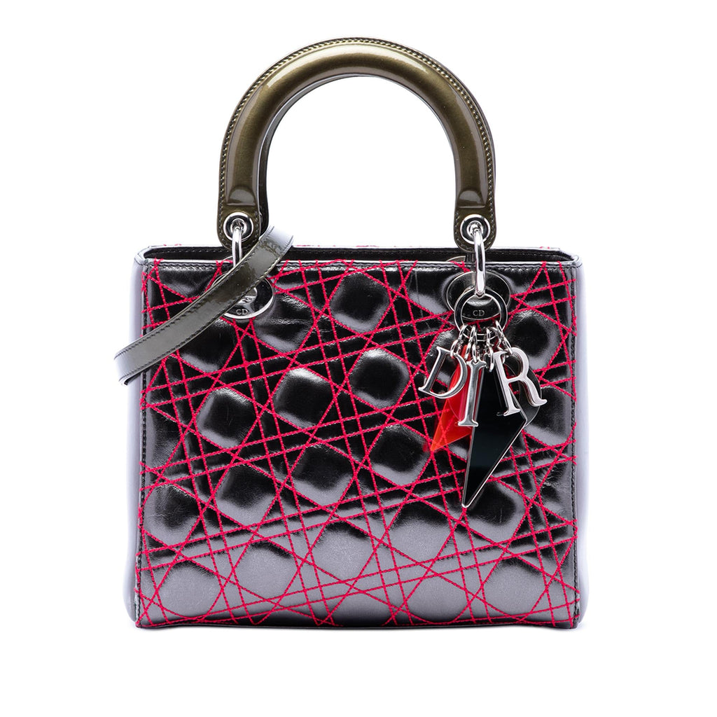 Dior Anselm Reyle Medium Metallic Lambskin Cannage Lady Dior