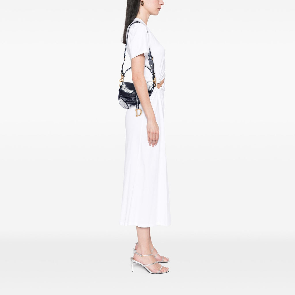 Dior Canvas Embroidered Tie Dye Saddle Bag