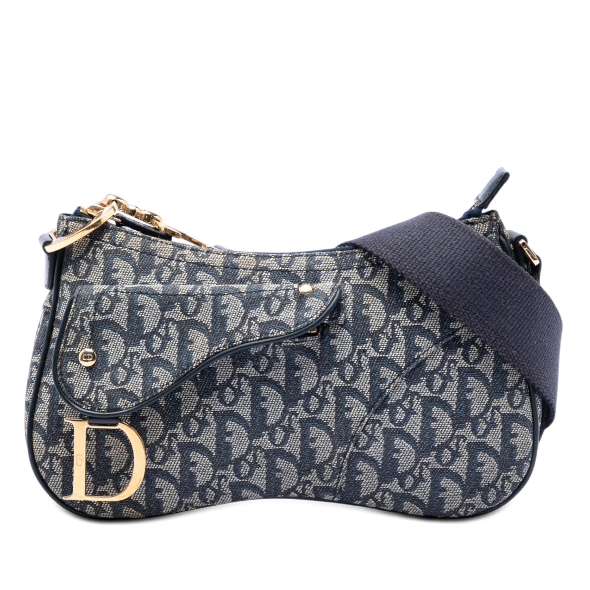 Dior Diorissimo Trotter Canvas Double Saddle Crossbody