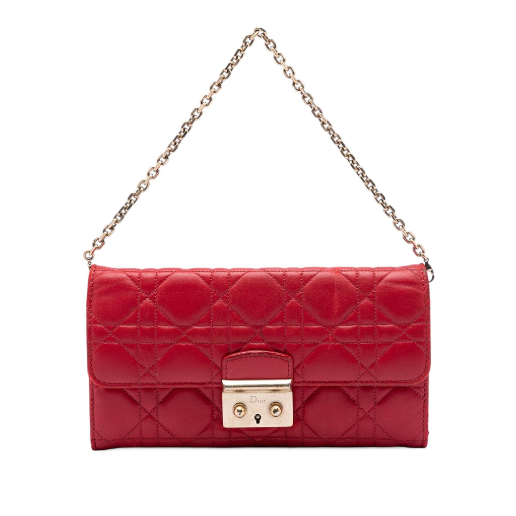 Dior Lambskin Cannage Miss Dior Promenade Wallet on Chain
