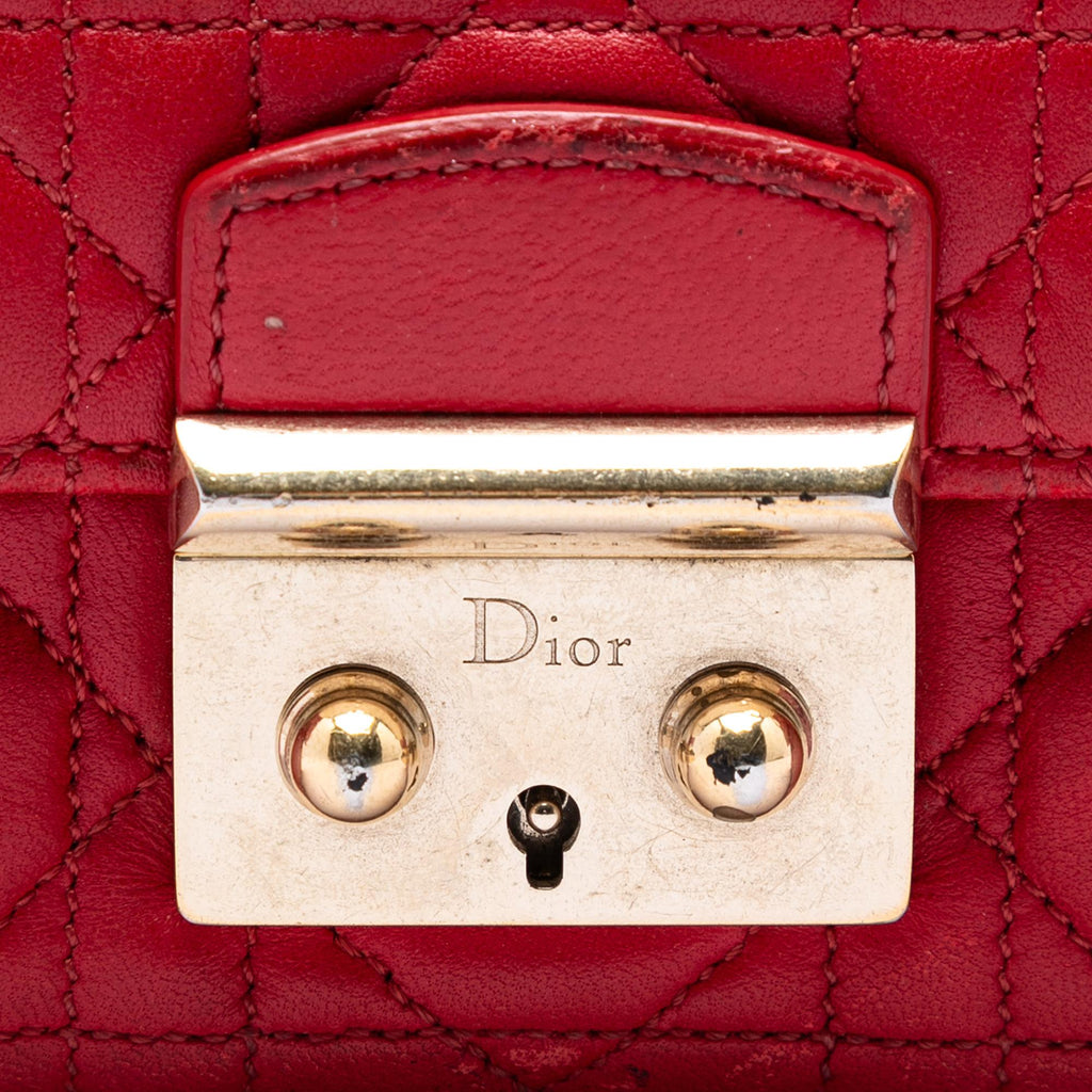 Dior Lambskin Cannage Miss Dior Promenade Wallet on Chain