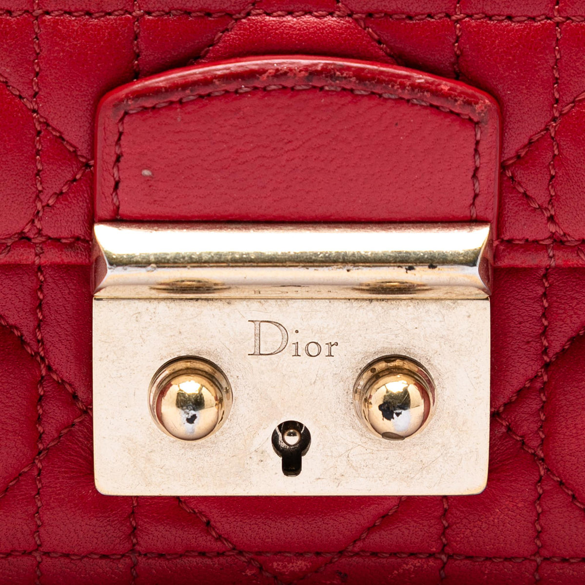 Dior Lambskin Cannage Miss Dior Promenade Wallet on Chain