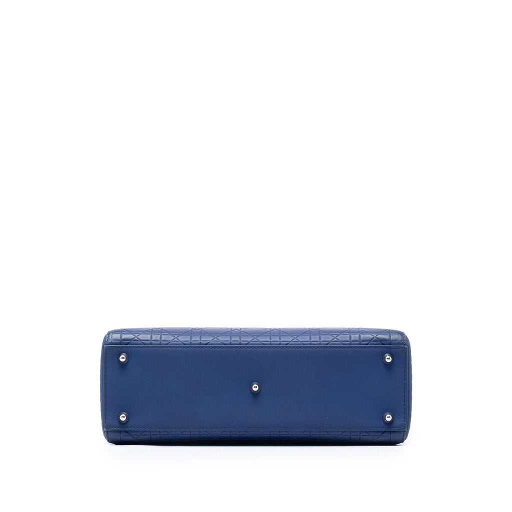 Dior Large Ultra Matte Calfskin Cannage Embossed Lady Dior