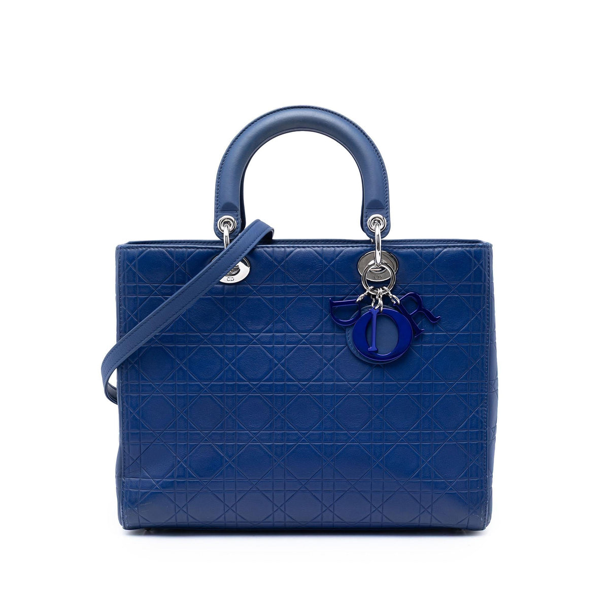 Dior Large Ultra Matte Calfskin Cannage Embossed Lady Dior