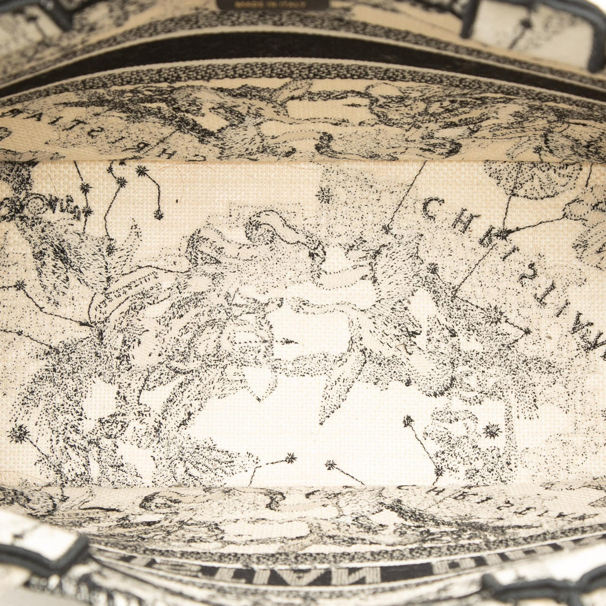 Dior Medium Canvas Embroidered Zodiac Toile De Jouy Book Tote