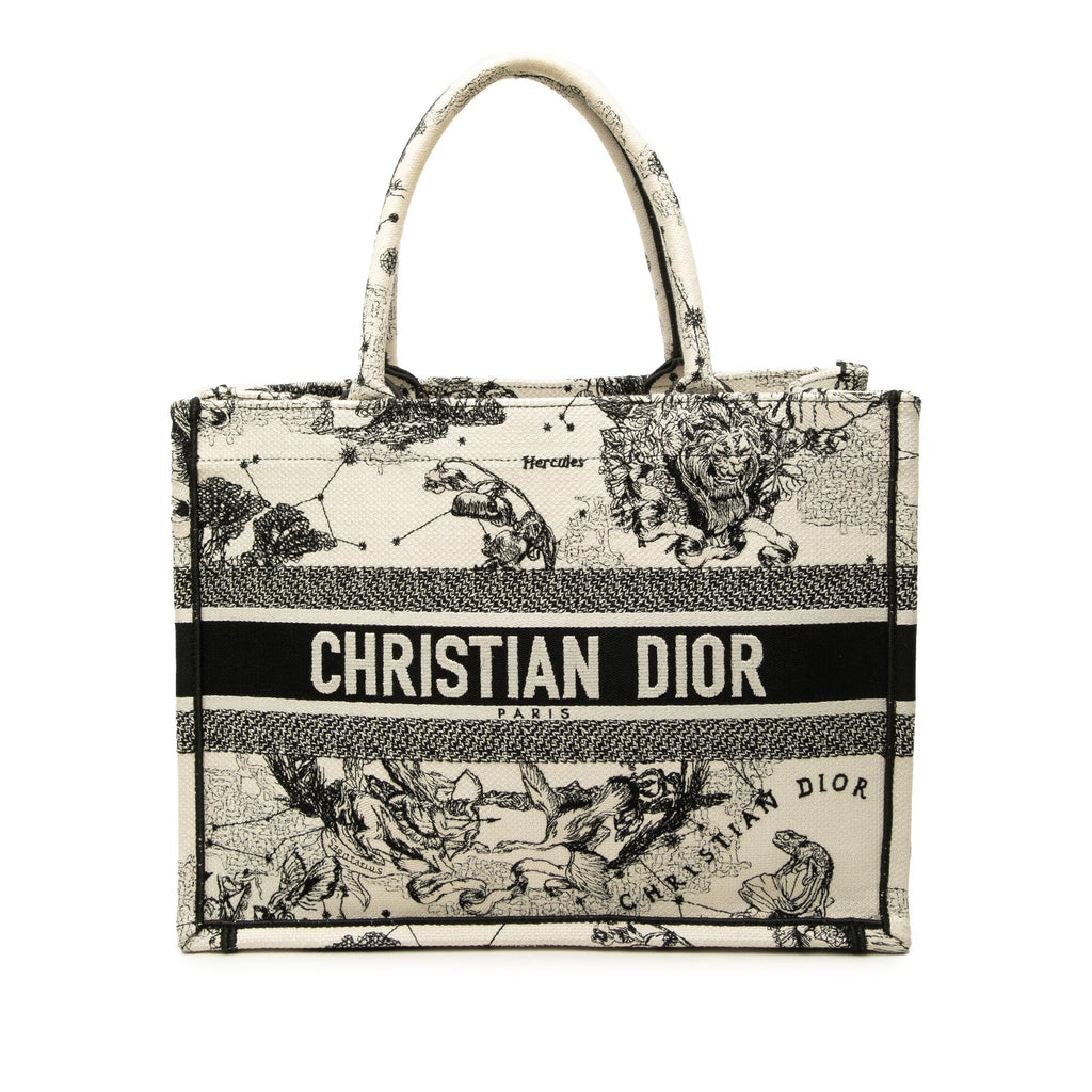 Dior Medium Canvas Embroidered Zodiac Toile De Jouy Book Tote