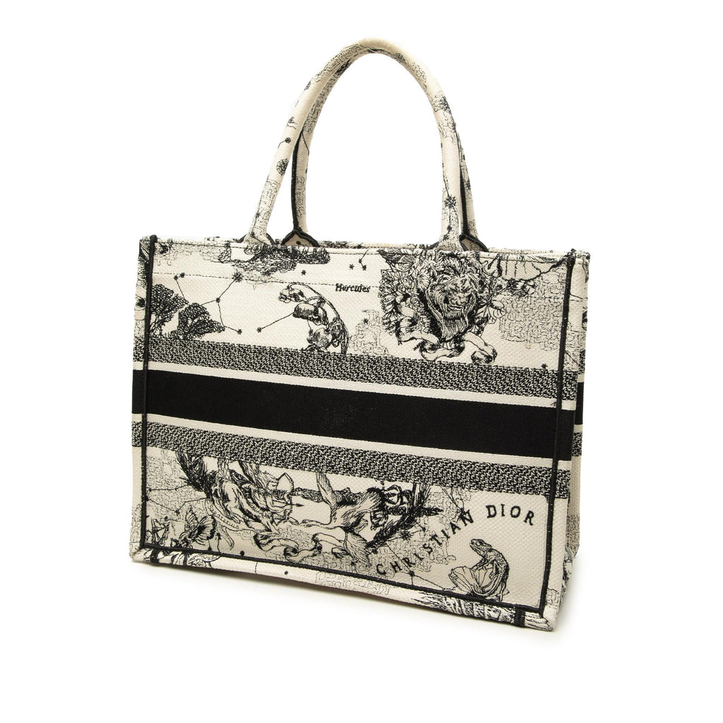 Dior Medium Canvas Embroidered Zodiac Toile De Jouy Book Tote