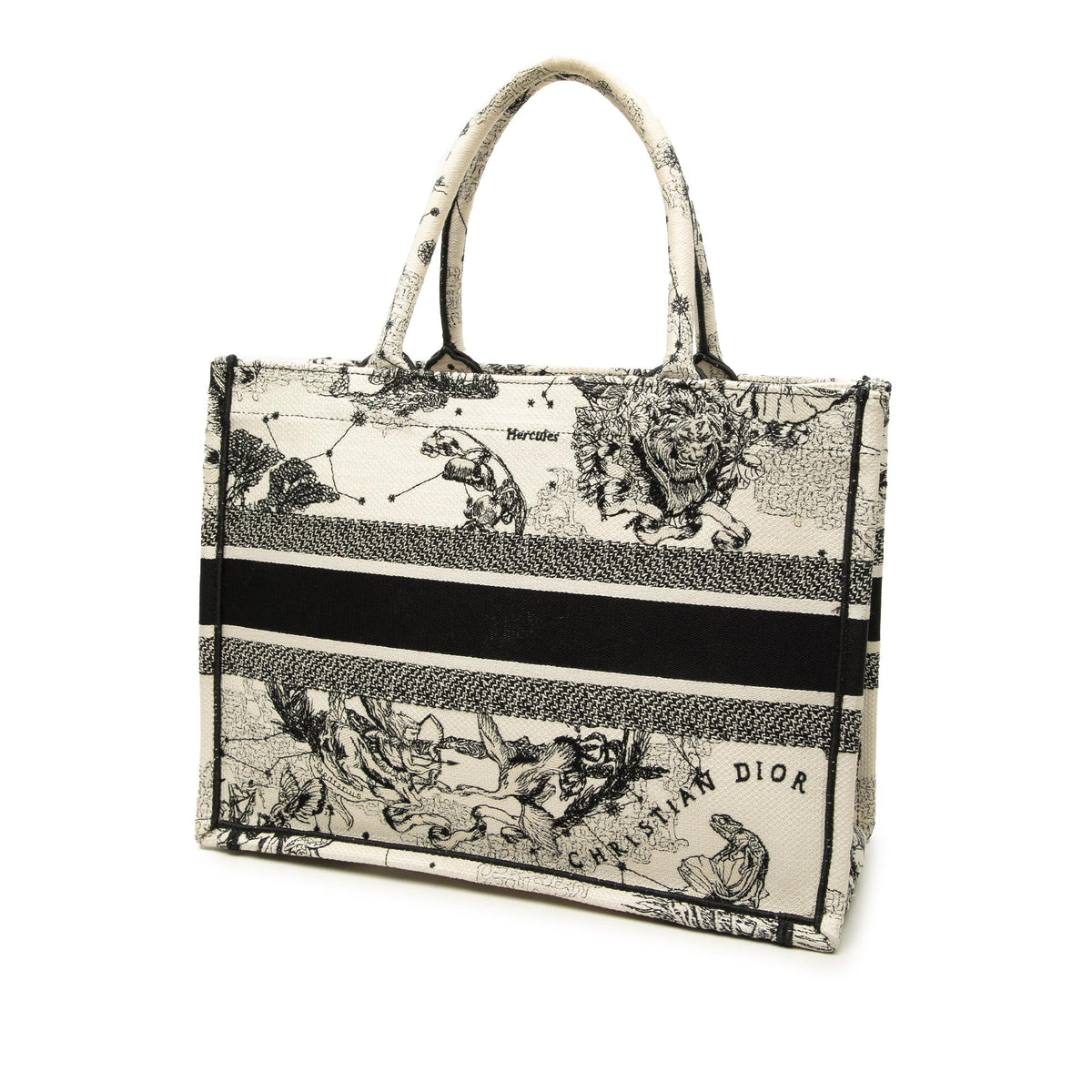 Dior Medium Canvas Embroidered Zodiac Toile De Jouy Book Tote