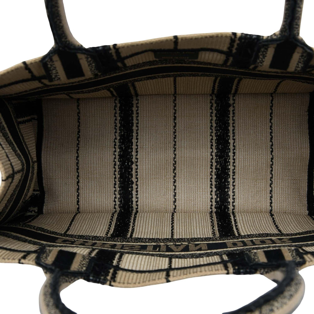 Dior Medium Embroidered Canvas Bayadere Book Tote