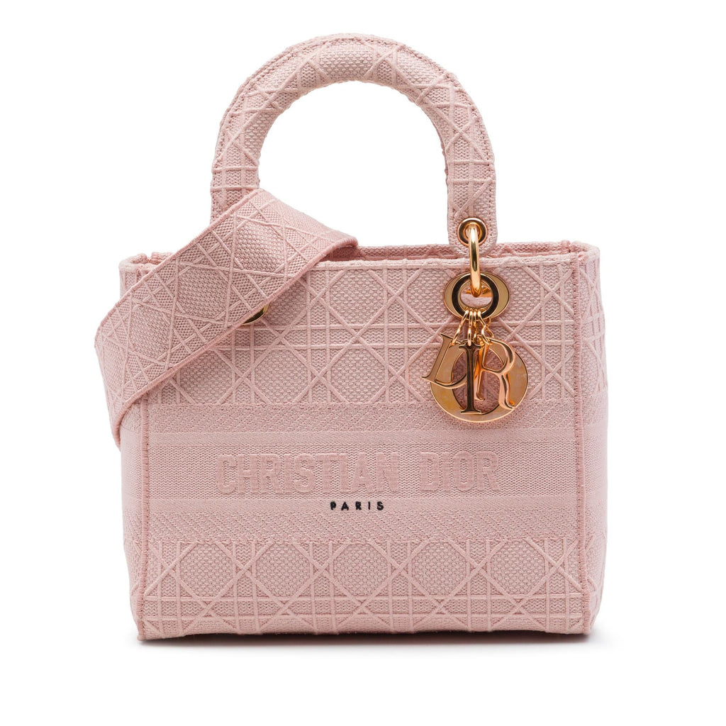 Dior Medium Embroidered Canvas Cannage Lady D Lite