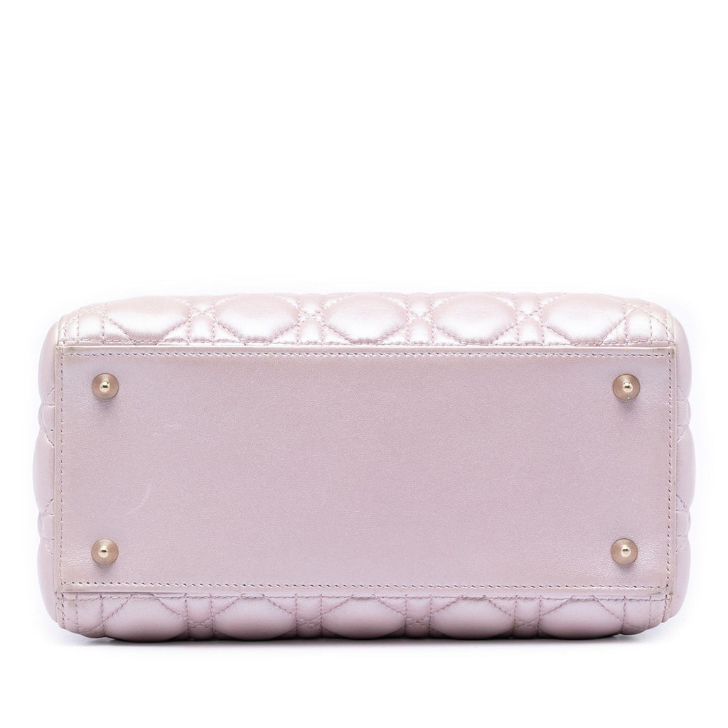 Dior Medium Pearlescent Lambskin Cannage Lady Dior