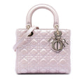 Dior Medium Pearlescent Lambskin Cannage Lady Dior