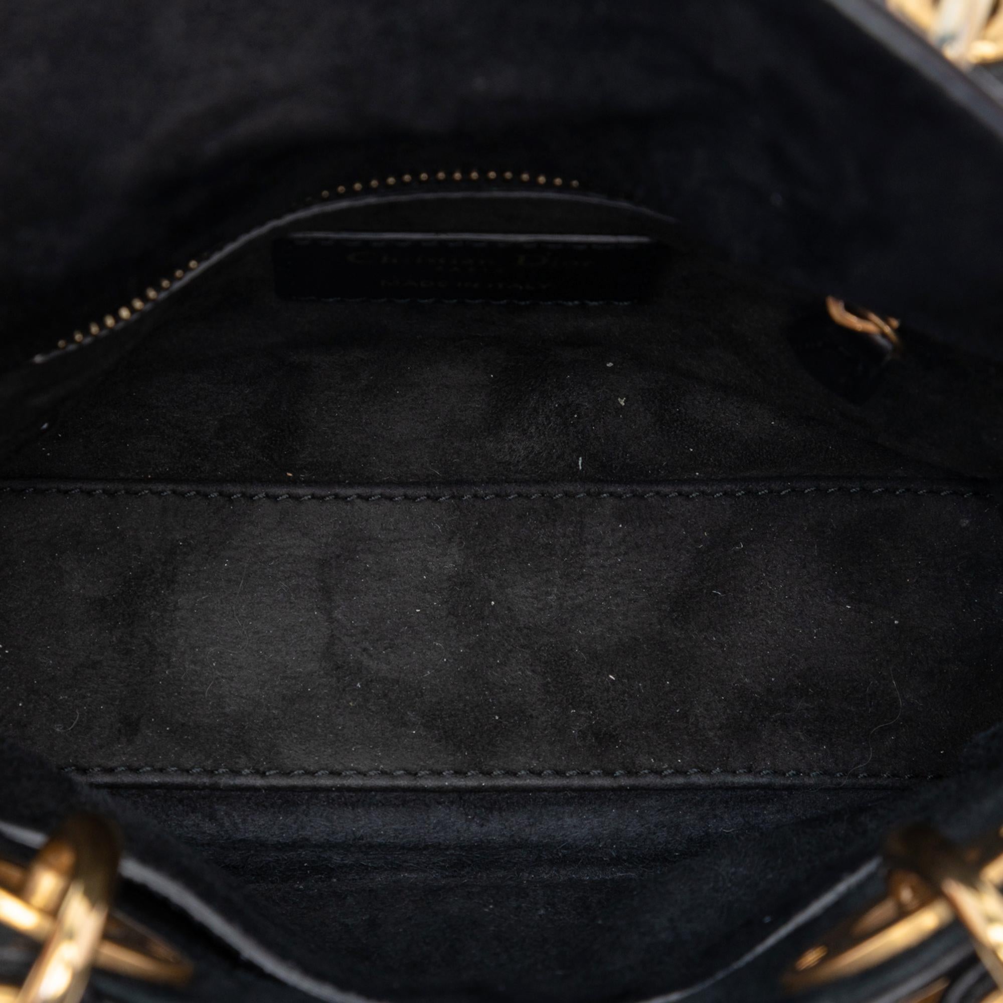 Dior Mini Lambskin Cannage Studded Supple Lady Dior