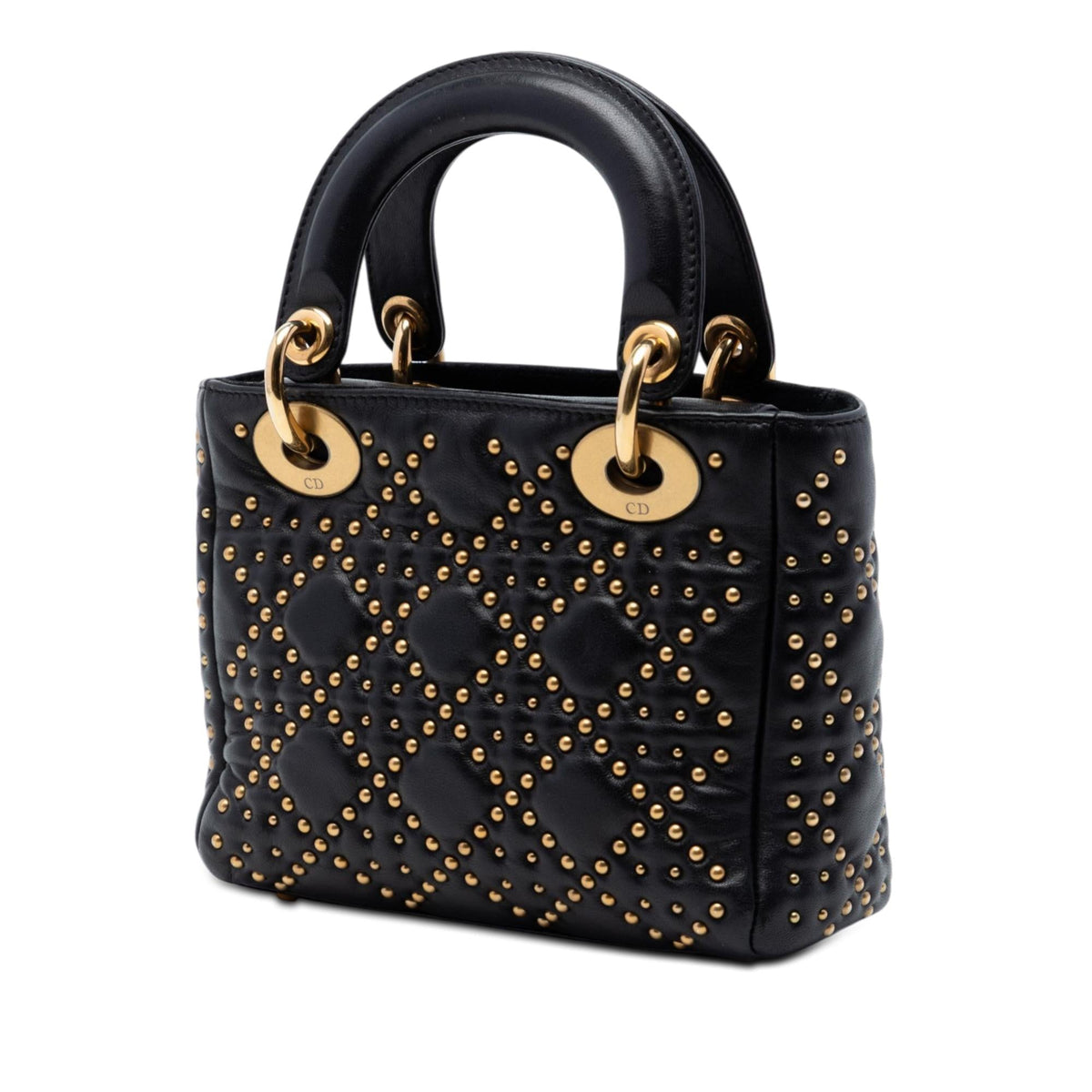 Dior Mini Lambskin Cannage Studded Supple Lady Dior