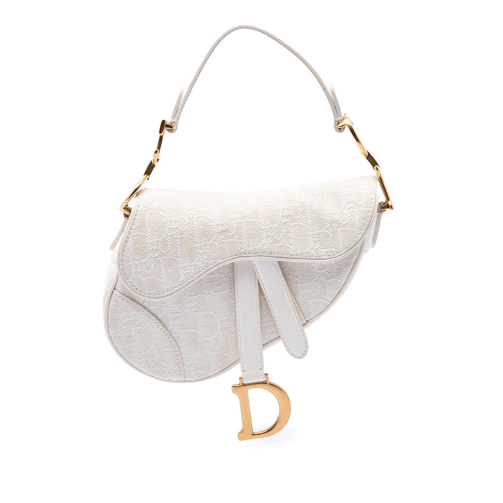 Dior Mini Oblique Embroidered Canvas Saddle Bag