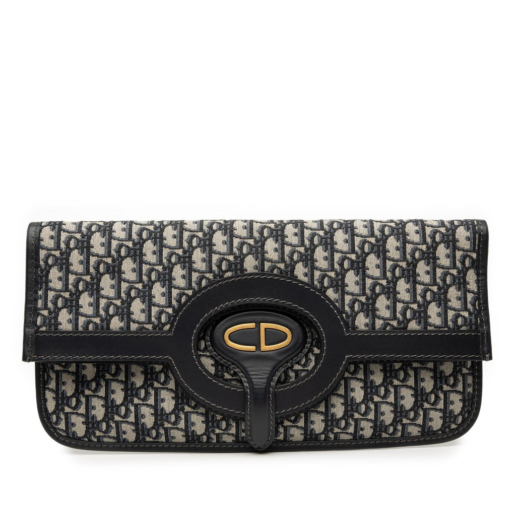 Dior Oblique Canvas Fold Over Clutch
