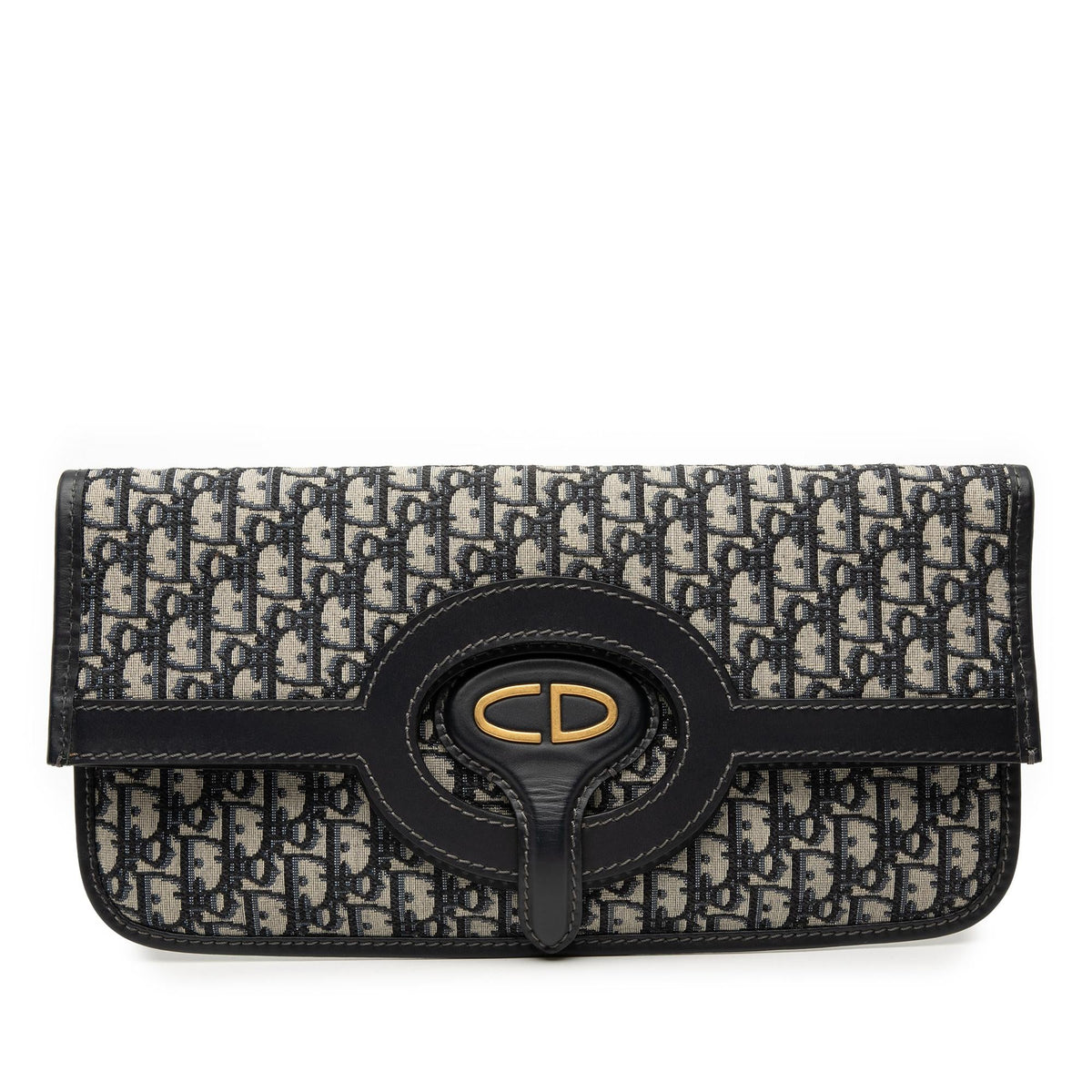 Dior Oblique Canvas Fold Over Clutch